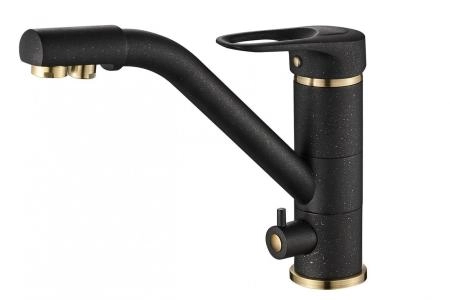 Смеситель для кухни ZORG Steel Hammer (SH 321 BLACK BR) бронза | черный
