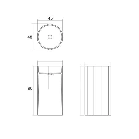 Dea Design Pedestal Basin Раковина 48х45.6х90см., напольная, без отв., Glasstech, прозрачная смола, цвет: Emerald R3