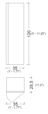 Пенал Boheme Vallessi 120*35*28,5cm Кашемир глянец 836-C glossy