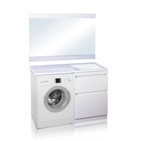 Тумба напольная Style Line Даллас 120, Люкс белая, PLUS