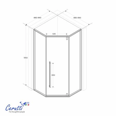 Душевое ограждение СeruttiSPA C3AWF (90x90x195)