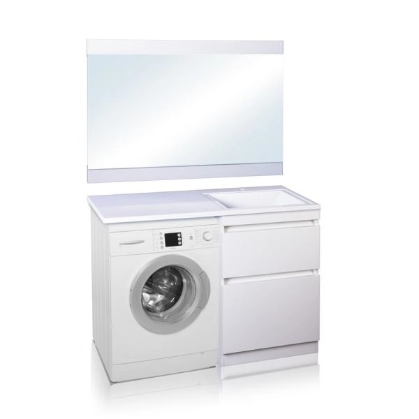 Тумба напольная Style Line Даллас 120, Люкс белая, PLUS