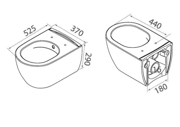 Унитаз подвесной безободковый Boheme Bianco 961 Черный матовый с крышкой ультра слим и микролифтом