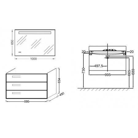 Тумба под раковину Jacob Delafon RYTHMIK EB1310-G1C 100 см белый