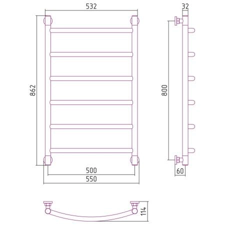 Полотенцесушитель Сунержа Галант+ 550x862 водяной