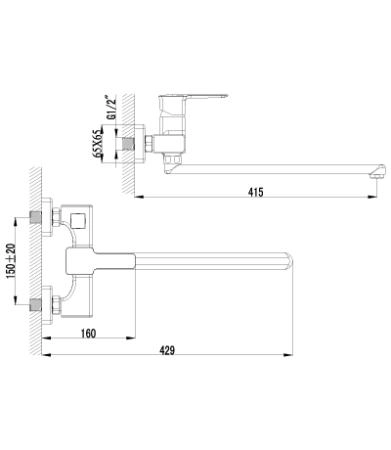 Смеситель Lemark Basis LM3617C для ванны