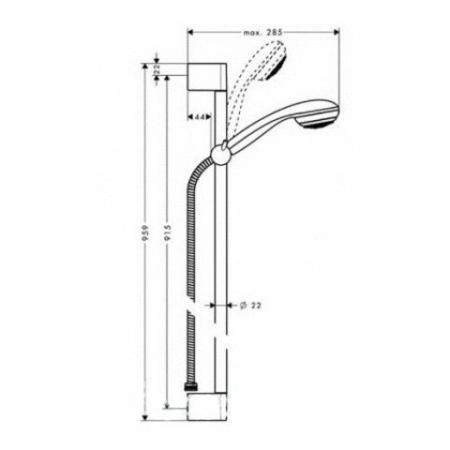 Душевой гарнитур Hansgrohe Crometta 27729000 90 см, цвет хром