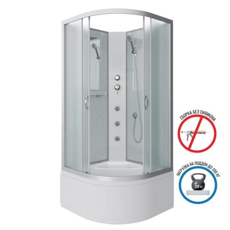 Душевая кабина Niagara NG-2308-14BKG 900х900х2000 высокий поддон 40см стекло матовое