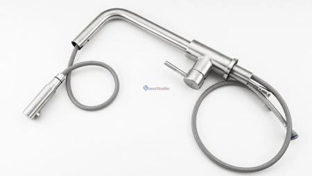 Смеситель для кухни Frap F60899 выдвижной излив сатин