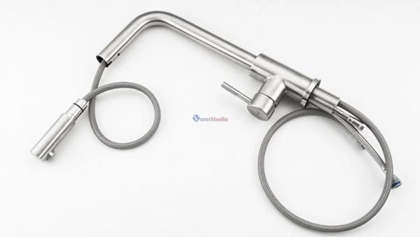 Смеситель для кухни Frap F60899 выдвижной излив сатин