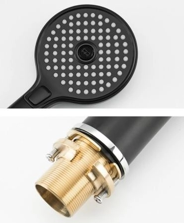 Смеситель Gappo G1103-6 на борт ванны на 3 отверстия чёрный/хром