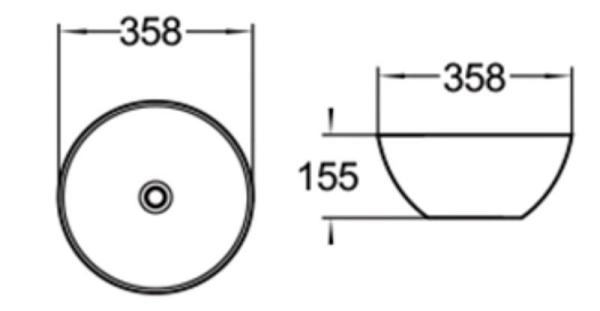 Раковина SantiLine SL-1040 35,8x35,8 на столешницу керамическая Белый