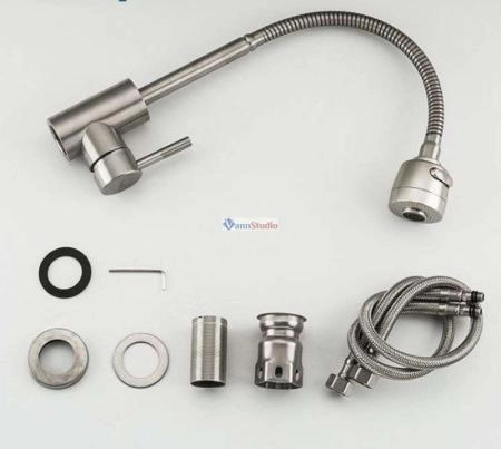 Смеситель для кухни Frap F44899-1 с краном для фильтр/воды сатин