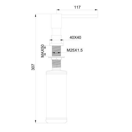 Дозатор мыла WONZON & WOGHAND, Хром (WW-88SD01-CR)