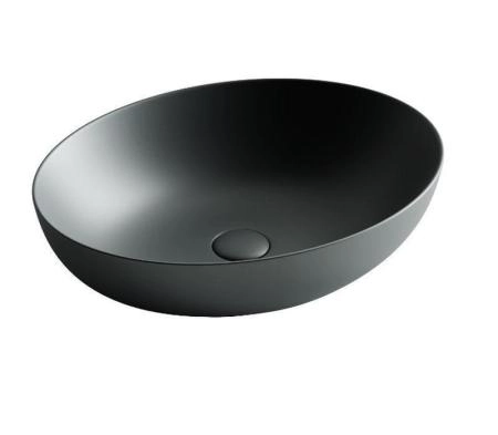 Умывальник чаша накладная овальная (цвет Темный Антрацит Матовый) Element 520x395x130мм