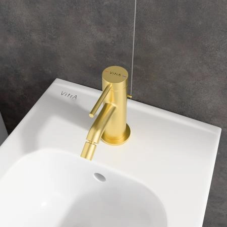 Смеситель VitrA Minimax Round  A4353625EXP однорычажный брашированное золото латунь