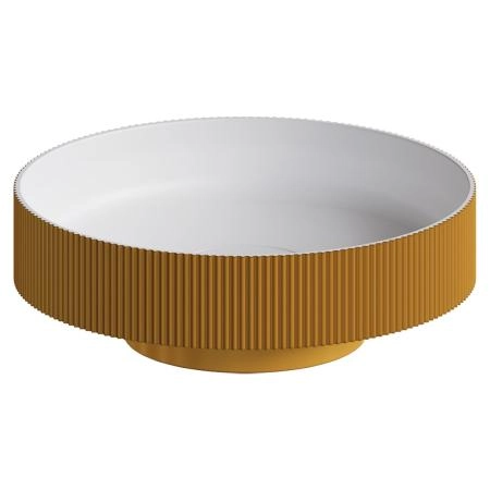 Раковина накладная Boheme рифленая SOLE Corian 400*130 GOLD 801-R-G