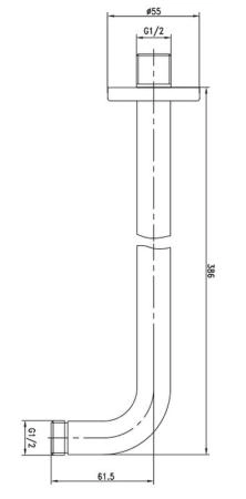 Держатель горизонтальный для верхнего душа ESKO SH376 хром