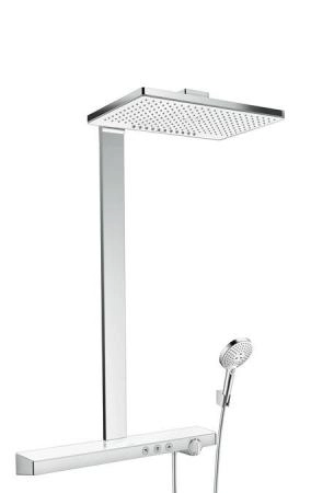 Душевая система с термостатом Hansgrohe Rainmaker Select 460 2jet Showerpipe 27109400 хром-белый