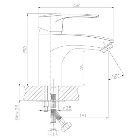 Смеситель Rossinka T40-15 для раковины и биде