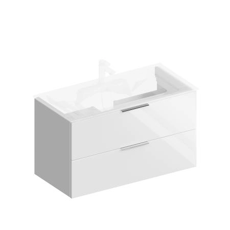 Тумба Kerama Marazzi PIANO FORTE ПИАНО ФОРТЕ PI.F.95\WHT подвесная 95 см, 2 ящика, белый глянцевый