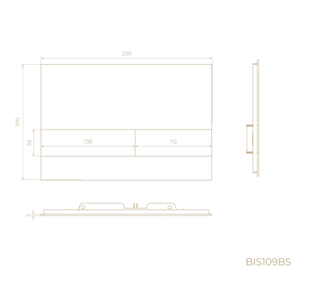 Кнопка смыва KNOTLOR DUET BIS109BS, матовая сталь  (серия 1)
