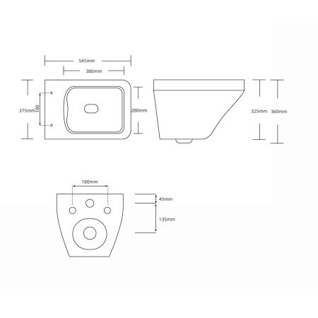 Унитаз KNOTLOR WC545WG, подвесной белый