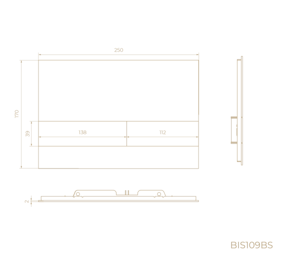 Кнопка смыва KNOTLOR DUET BIS109BS, матовая сталь  (серия 1)