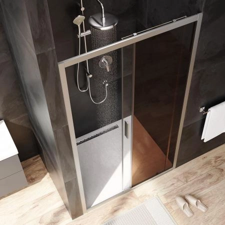 Дверь душевая в нишу AM.PM Gem W90G-110-1-195MBr прозрачное, бронзовое; профиль хром матовый