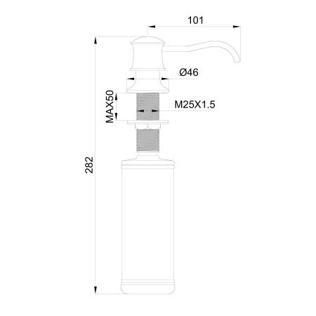 Дозатор мыла WONZON & WOGHAND, Хром (WW-88SD03-CR)