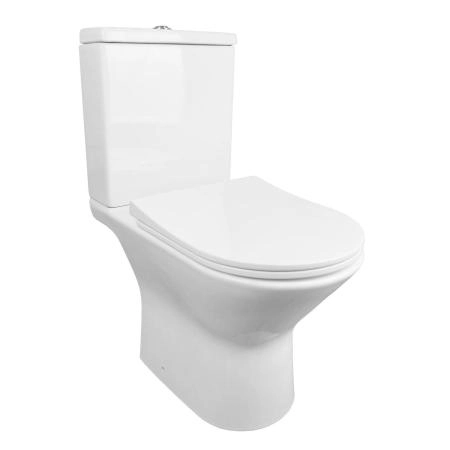 Унитаз напольный Azario Fretta new 370х615х790 безободковый  и сиденьем микролифт (AZ-1223B)