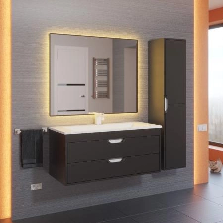 Тумба под раковину для ванной Uperwood Modul 100 см, подвесная, матовая, черная