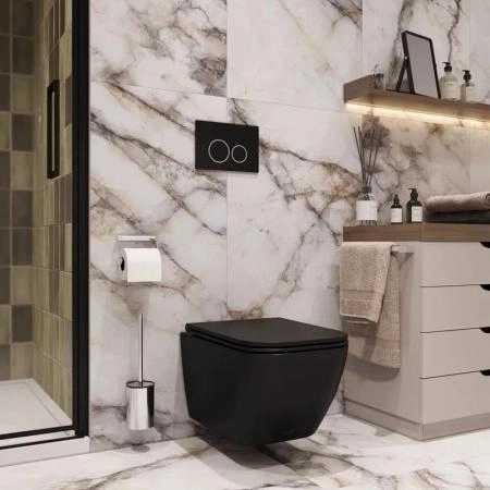 Унитаз Cerutti SPA MIMI Aria MB подвесной безободковый черный матовый CT8920 (510х350х355)