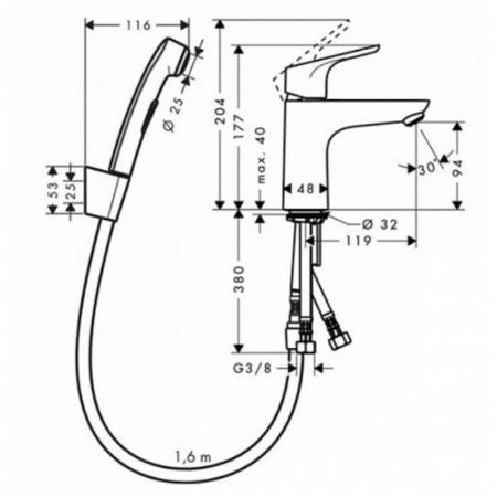 Смеситель Hansgrohe Focus 31927000 для биде хром