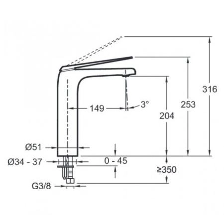 Смеситель Jacob Delafon AVID E97347-ND-CP для раковины хром