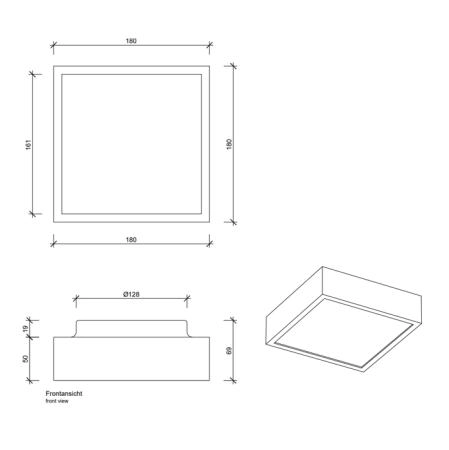 Decor Walther Cut 18 N LED Светильник потолочный 18x18x7см, светодиодный, 1x LED 11.5W, цвет: хром