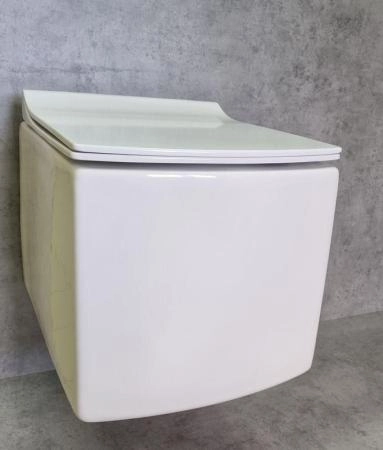 Унитаз Ceramalux 2022 подвесной безободковый сиденье микролифт белый 500x355x365