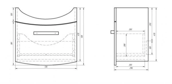 Тумба под раковину Dreja Alfa 55 99.0301 подвесная цвет белый
