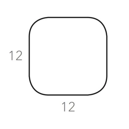 Colombo Adj Квадратный костер, 12x12 см, цвет: черный/серый