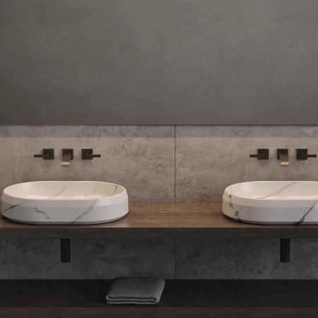 Dea Design Marble Salerno Раковина 65х47х13см., накладная, без отв., мрамор, цвет: Statuario White
