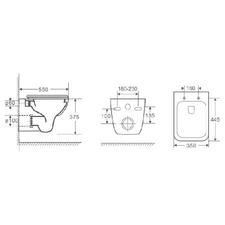 Унитазы Azario Унитаз подвесной безободковый Azario Pavia 2005 с крышкой микролифт