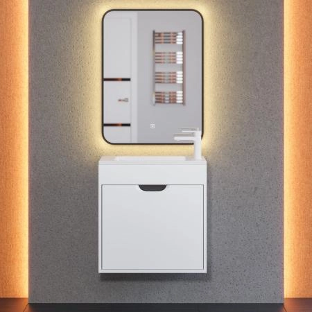 Тумба под раковину для ванной Uperwood Modul 60 см, подвесная, матовая, белая/графит