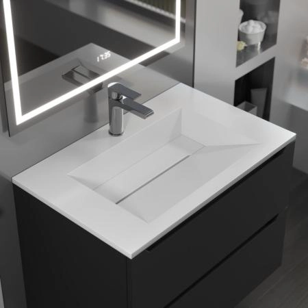 Раковина для ванной полувстраиваемая Uperwood Next Premium 70 см, прямоугольная, белая