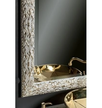 Зеркало Boheme LINEA 75х95 белое-золото 534