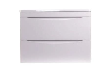 Тумба подвесная Style Line Бергамо мини 70 (2 ящ.) Люкс антискрейтч белый, PLUS