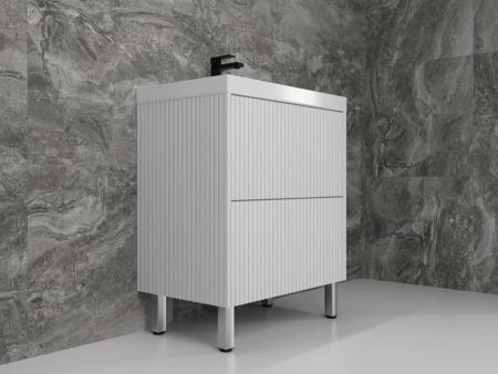 Тумба напольная Style Line Стокгольм 70, Classic 70, (2 ящ.) белый рифленый софт, PUSH