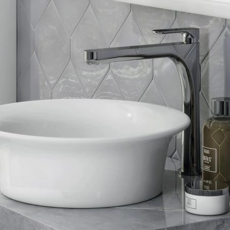 Смеситель для раковины Kerama Marazzi OLE ОЛЕ 69415KM.21.018 однорычажный высокий без донного клапана, хром глянец