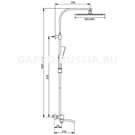 Душевая система Gappo G2407-40 для ванны термостат, хром