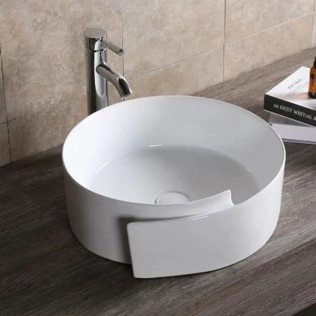 Раковина Cerutti SPA CR0066 накладная, белая, с завитком 440х460х150
