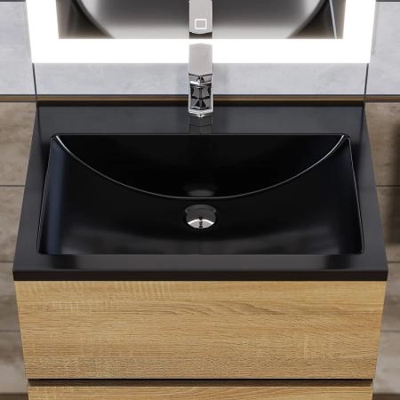 Раковина Uperwood Self 60 см,черная глянцевая